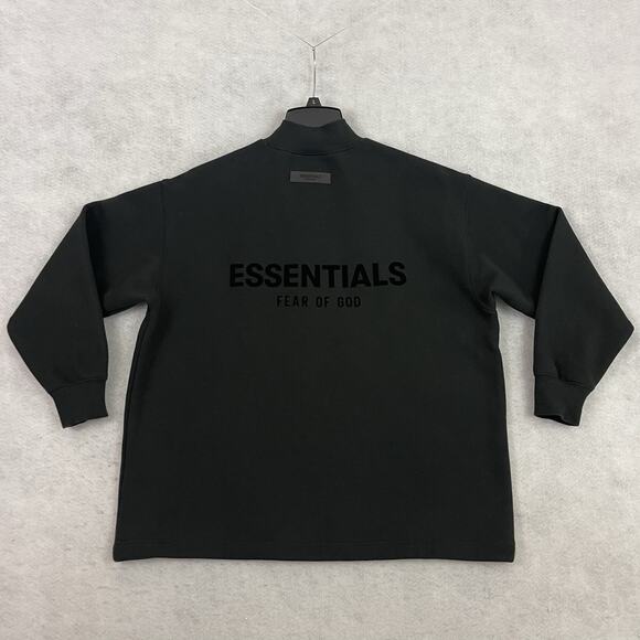 Fear of God Essentials Sweatshirt Mens XXS Black Pullover Stretch Limo Neck - Picture 9 of 13